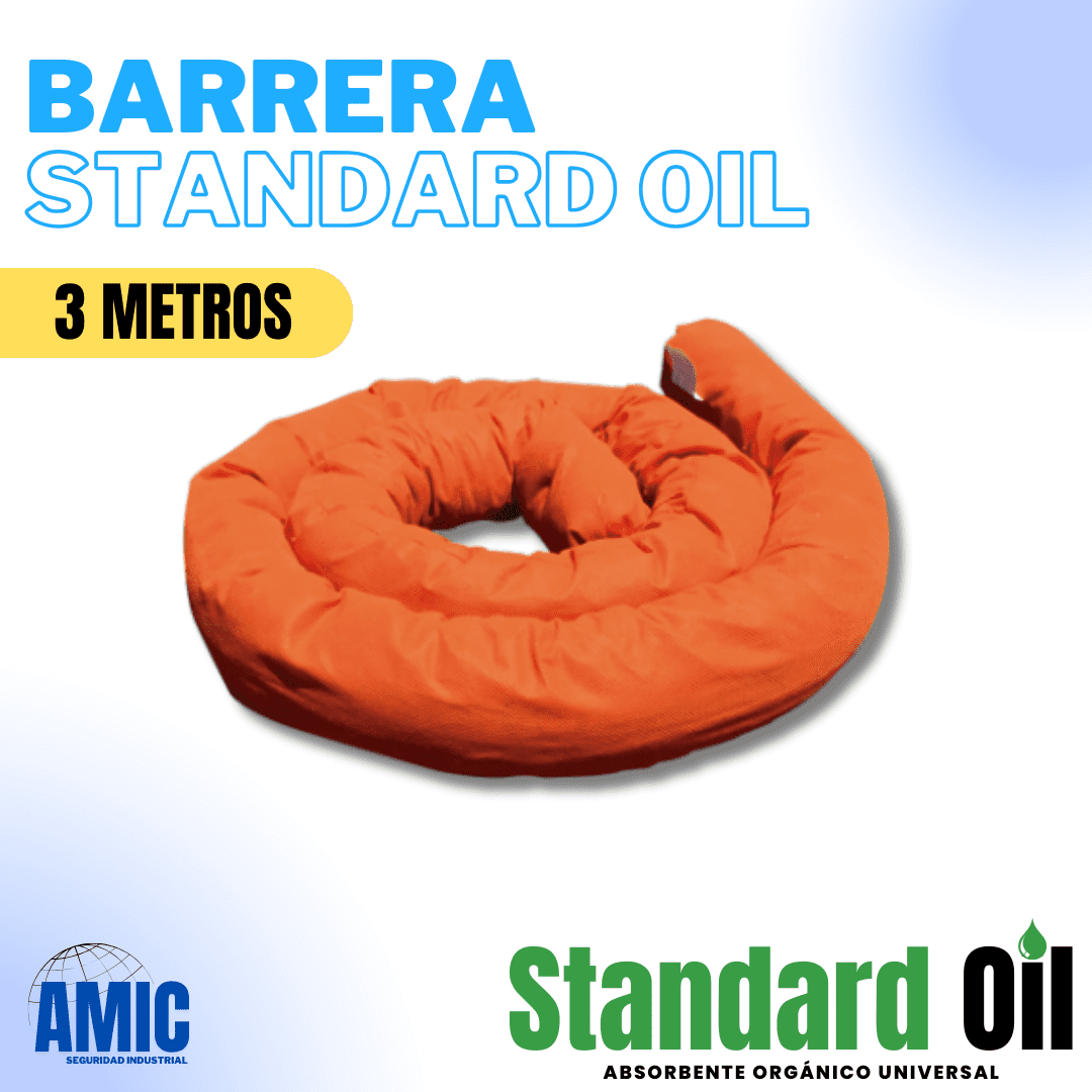 Barrera Absorbente Standard Oil Fibra Vegetal 3.2 Metros Pack (3 unidades)