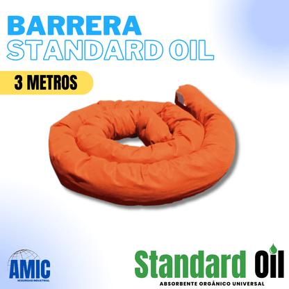 Barrera Absorbente Standard Oil Fibra Vegetal 3.2 Metros Pack (3 unidades)